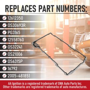 Replacement Oil Pan Gasket - Replaces 12612350, OS30693R, PG3165, Compatible with Buick, Cadillac, Chevrolet, GMC, Hummer, Isuzu & Pontiac Vehicles - Rainier, Escalade, Avalanche, Sierra, Silverado