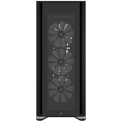 CORSAIR iCUE 7000X RGB Full-Tower ATX PC Case – Three Tempered Glass Panels – Spacious Interior – Easy Cable Management – 4x CORSAIR SP140 RGB ELITE Fans Included – Black