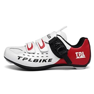 Mens Road Bike Cycling Shoes Peloton Bike Shoes Compatible with SPD and Delta Cleats Riding Shoe Indoor Outdoor White 280