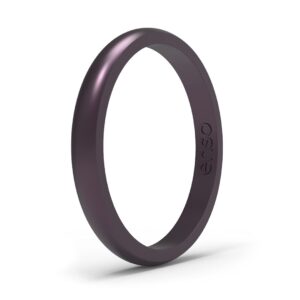 enso rings halo legends silicone ring – stackable multi color unisex wedding engagement band – thin minimalist band – 2.54mm wide, 1.5mm thick (siren, 7)