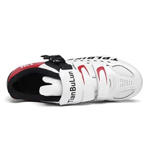 Mens Road Bike Cycling Shoes Peloton Bike Shoes Compatible with SPD and Delta Cleats Riding Shoe Indoor Outdoor White 280