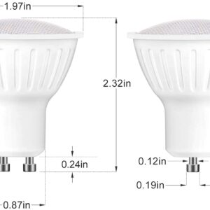 Dimmable GU10 LED Bulbs 4000K - 90% Energy Saving, 120-Volt, Natural light Bulb, 650-Lumen, 7Watt(60-Watt Equivalent Halogen Bulb), Gu10 120°Wide beam angle, 6 Pack