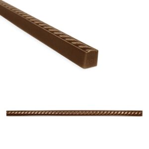 Questech Decor Rope Listel Tile Trim, 1/2 x 12 Inch Decorative Tile Edge Trim Cap, Decorative Shower Tile Liner, Kitchen Tile Border Backsplash Trim, Bronze Finish, 6 Pack