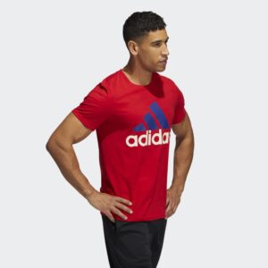 adidas Basic Badge of Sport Tee Scarlet/Victory Blue/Wonder White MD