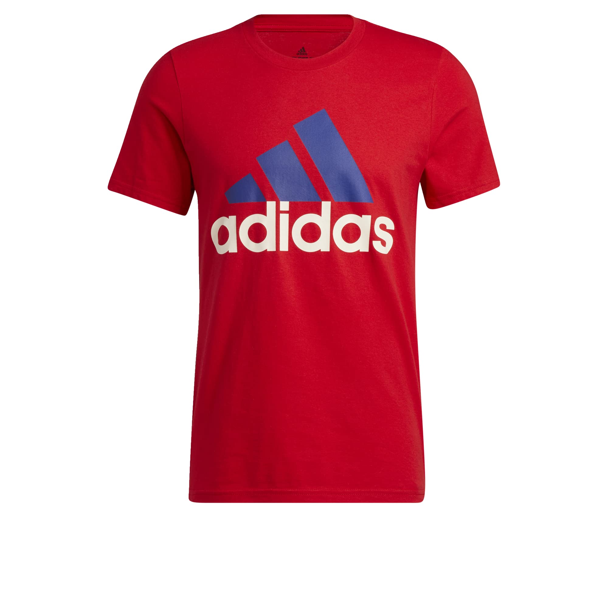 adidas Basic Badge of Sport Tee Scarlet/Victory Blue/Wonder White MD