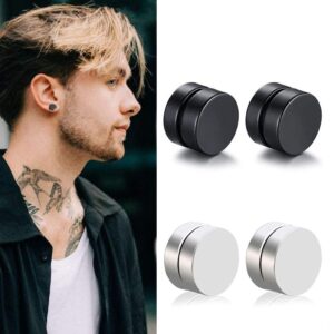 WAINIS 13 Pairs Stainless Steel Non Pierced Earrings for Men Women CZ Clip on Dangle Earrings Set