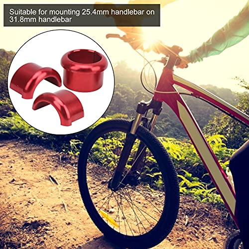 SPYMINNPOO Bike Handlebar Shim Adapter, 25.4mm to 31.8mm Handlebar Shim Spacer Reducer Adapter for Road Bike(red)