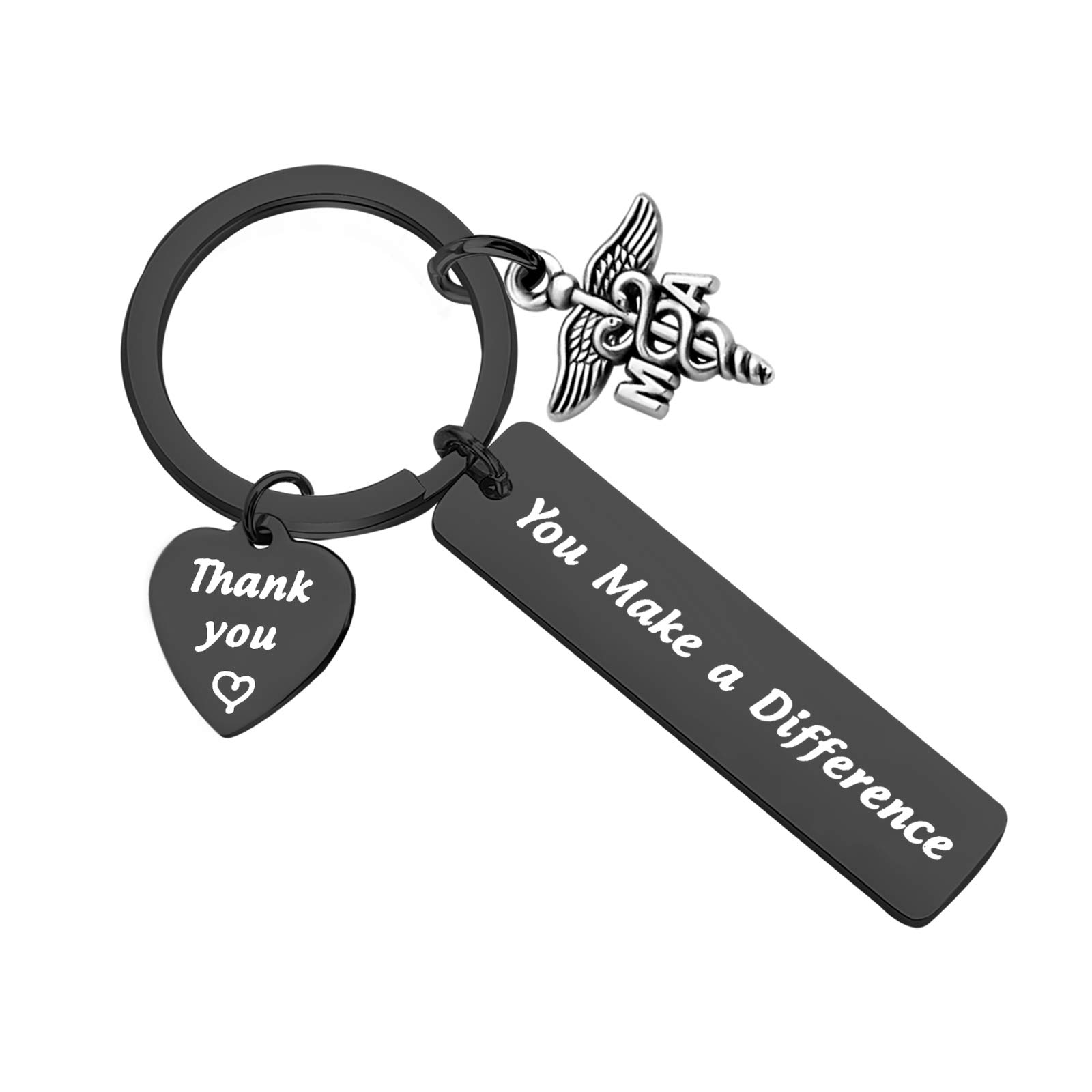 TGBJE MA Medical Assistant Gifts You Make A Difference Keychain Thank You Gift for Nurse,Nurses Day Gift (BL MA key)