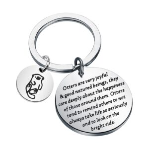 bobauna otter keychain sea animal jewelry otter lover gift otters are very joyful and good natured beings (otter bright side keychain)