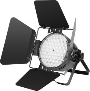 betopper 54 led par light super bright dmx-512 dj stage light with barndoors white/off white lighting 5000 lumens for theater,studio,photostudio,home decoration,party,church event,wedding etc.