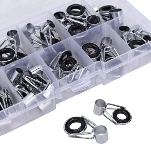 90Pcs Fishing Rod Pole Ring Stainless Steel Ceramics Fishing Rod Repair Kit Fishing Rods and Accessories