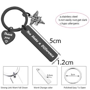 TGBJE MA Medical Assistant Gifts You Make A Difference Keychain Thank You Gift for Nurse,Nurses Day Gift (BL MA key)