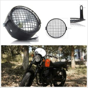 6.4" 12V 35W Old School Grille Retro Motorcycle ATV Side Mounting LED Headlight