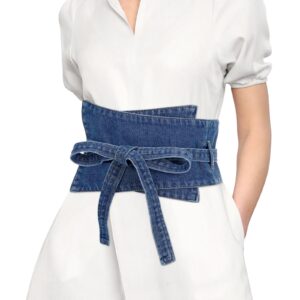 VALICLUD Women Denim Waist Cinch Belt Wide Corset Belts