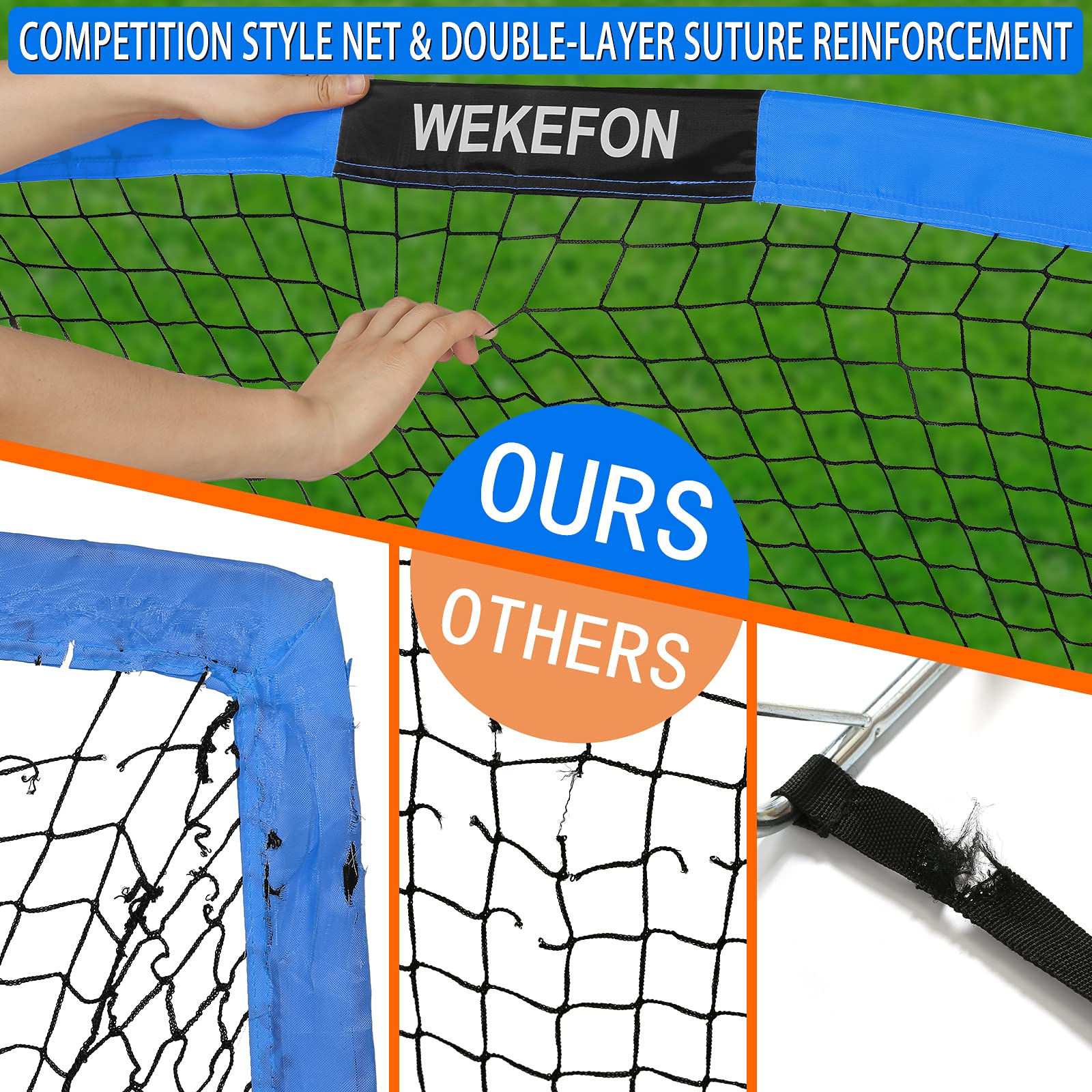 WEKEFON Backyard Soccer Goals - Portable Kids Soccer Net Set of 2-3.6'x2.7' - Pop Up Folding Indoor + Outdoor Goals with Carry Bag - Easy Assembly and Compact Storage