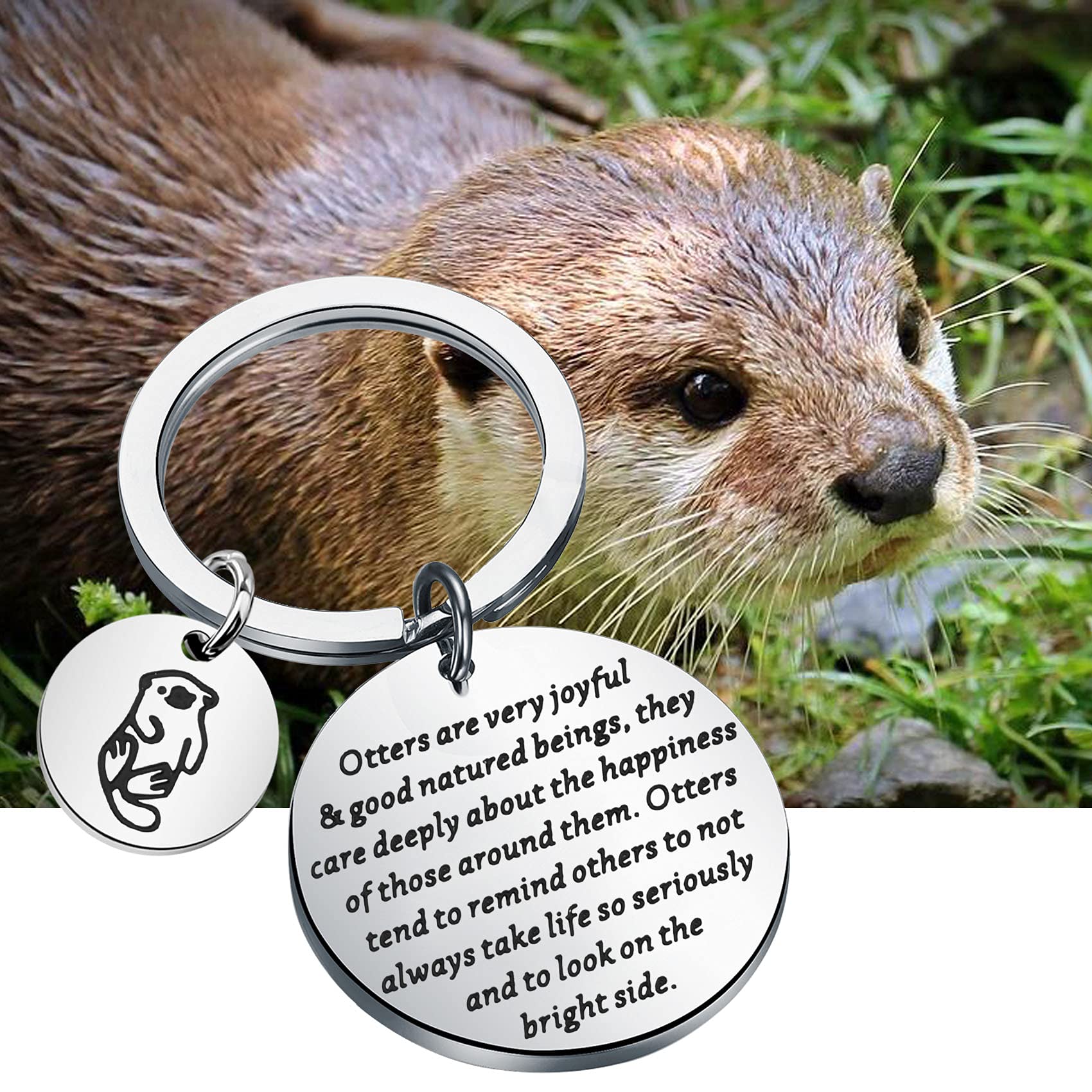 bobauna Otter Keychain Sea Animal Jewelry Otter Lover Gift Otters Are Very Joyful And Good Natured Beings (otter bright side keychain)