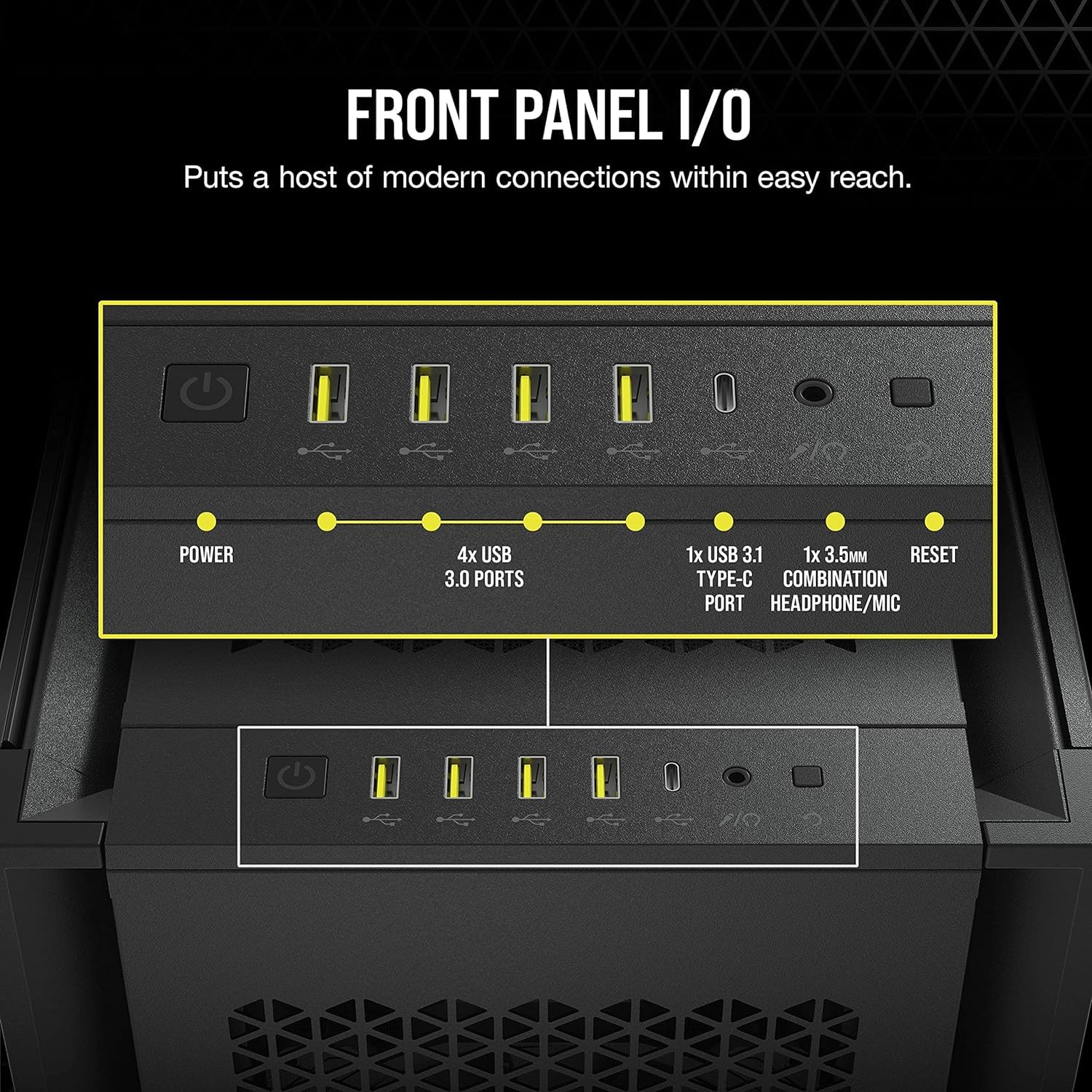 CORSAIR 7000D AIRFLOW Full-Tower ATX PC Case – High-Airflow Front Panel – Spacious Interior – Easy Cable Management – 3x 140mm AirGuide Fans with PWM Repeater Included – Black