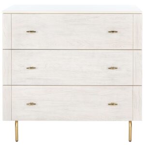 SAFAVIEH Home Collection Genevieve Cream/White Washed 3-Drawer Storage Living Room Bedroom Chest Dresser DRS5000E, 0