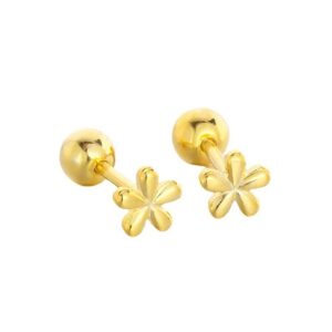 18G Tiny Flower Stud Cartilage Earrings for Women Girls 925 Sterling Silver Mini Cute Daisy 3mm Ball Barbell Screw Back Studs Sleeper Tragus Post Minimalist Hypoallergenic Piercing Body Jewelry (Gold)