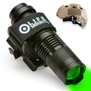 life mounts - led tactical helmet arc rail light - stay safe and light your way - great for military, airsoft and other tactical helmets - durable and detachable - green light