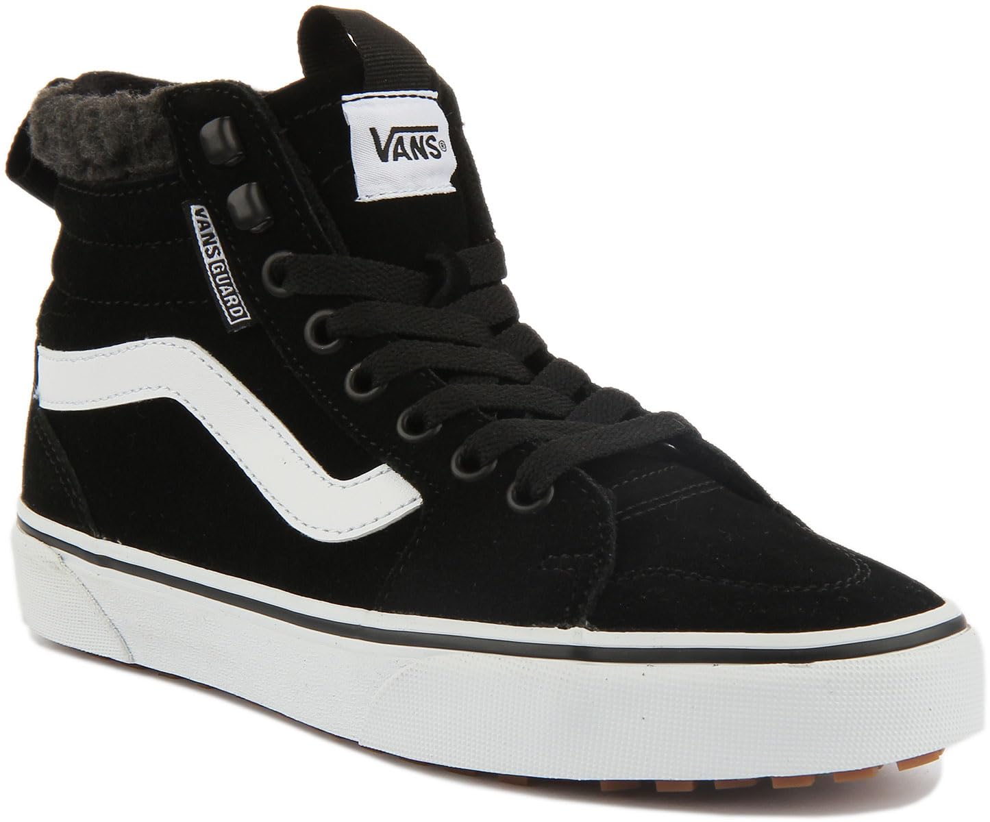 Vans Women's High-Top Sneaker, Suede Black White, 9