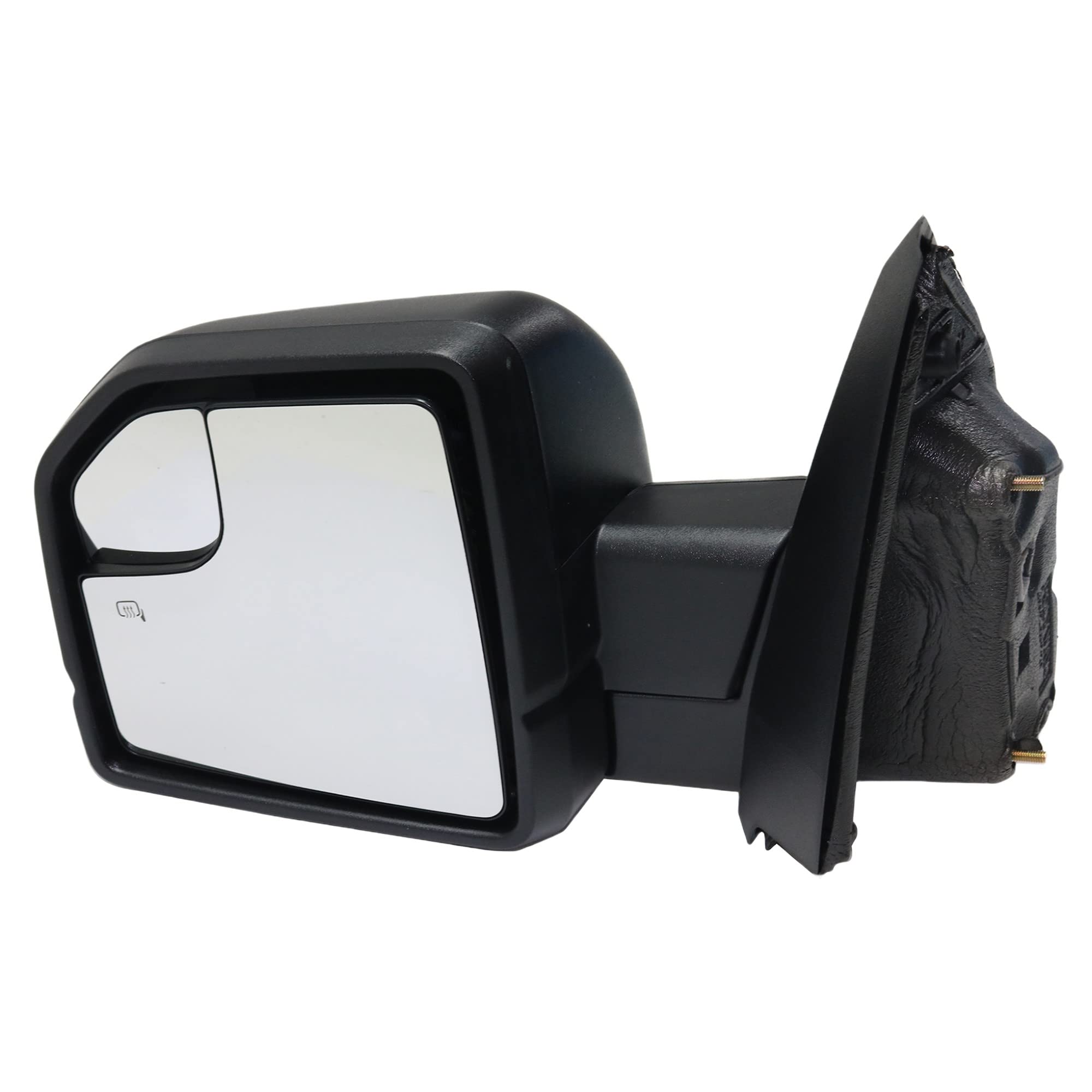 Kool Vue Driver Side Power Heated Mirror for Ford F-150 2015-2017 Manual Fold With Signal Light & Spotter Glass; Without Memory, Puddle Lamp & Auto-Dimming Textured