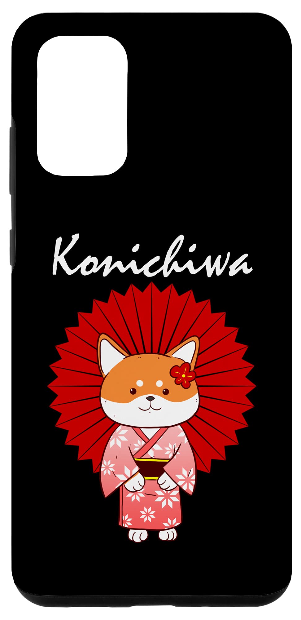 Galaxy S20+ Funny Shiba Inu Uni Dog Konichiwa Kimono Flower Dress Case