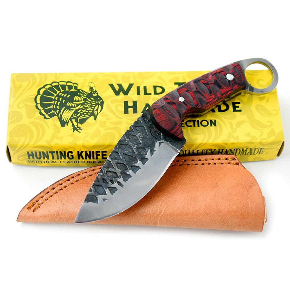 Wild Turkey Handmade Heavy Duty High Carbon Fixed Blade Hunting Knife