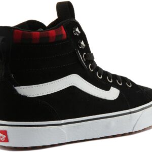 Vans Men's Hi-Top Trainers Sneaker, Suede Black Red Plaid, 10.5