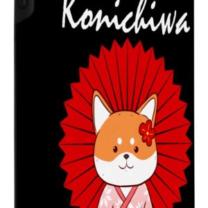 iPhone XS Max Funny Shiba Inu Uni Dog Konichiwa Kimono Flower Dress Case