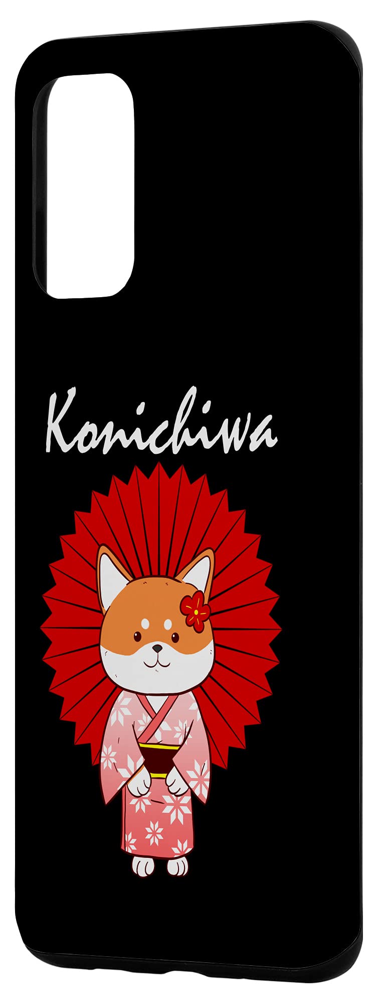 Galaxy S20+ Funny Shiba Inu Uni Dog Konichiwa Kimono Flower Dress Case