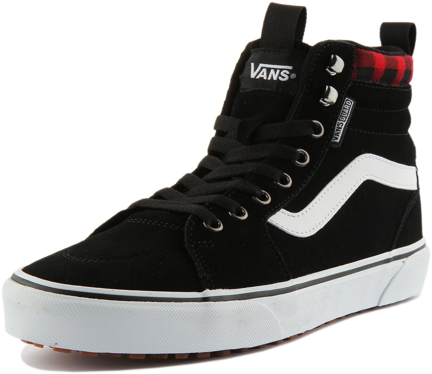 Vans Men's Hi-Top Trainers Sneaker, Suede Black Red Plaid, 10.5