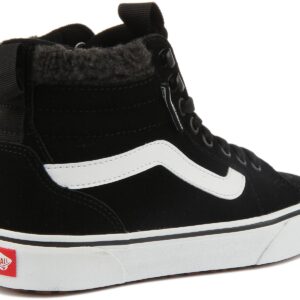 Vans Women's High-Top Sneaker, Suede Black White, 9