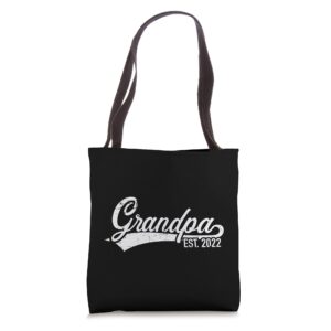 grandpa est. 2022 for grandfather to be tote bag