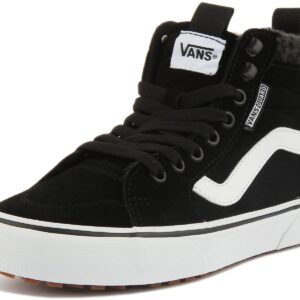 Vans Women's High-Top Sneaker, Suede Black White, 9