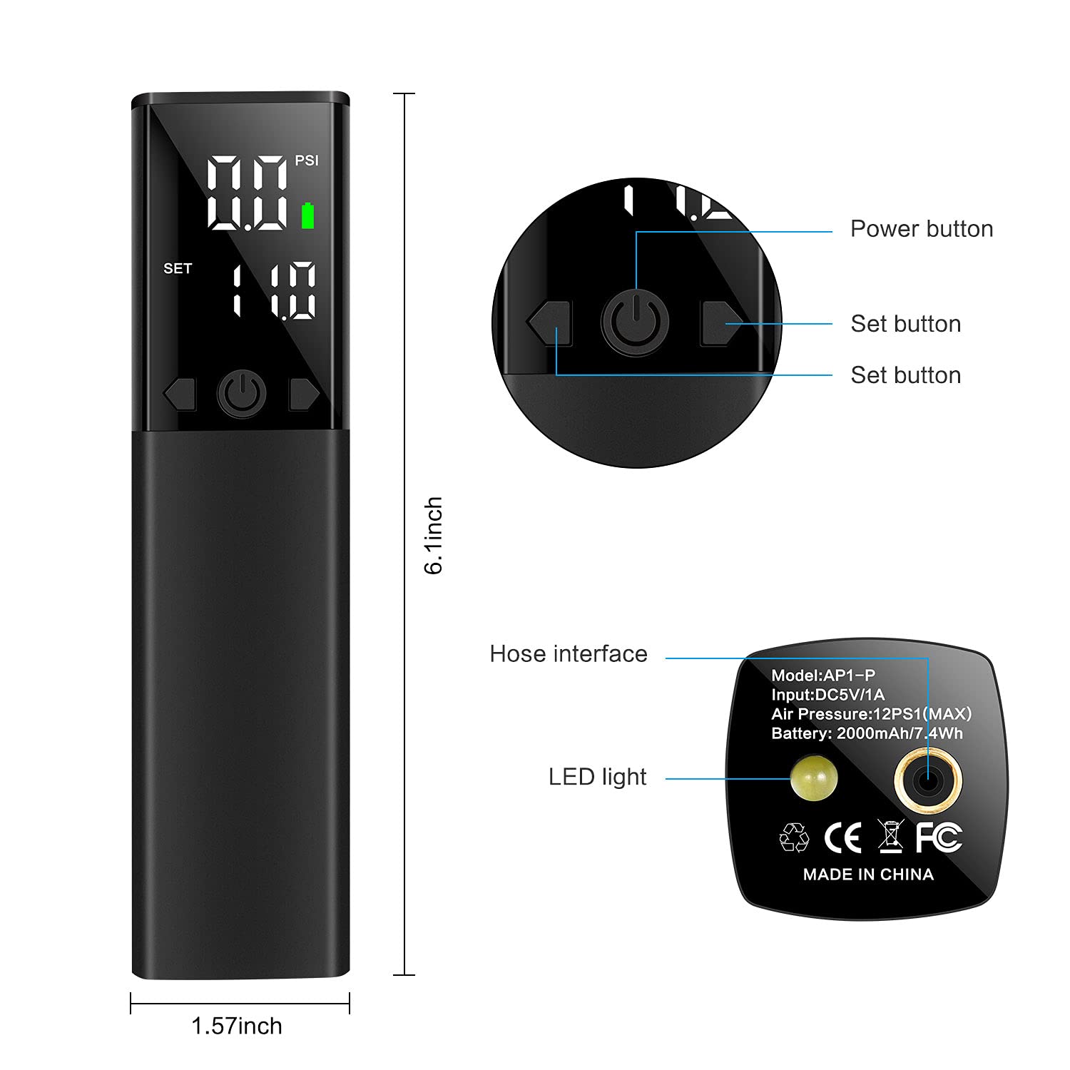 Smart Air Rechargeable Battery Operated Ball Pump