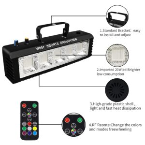 Strobe Stage Lights Sound Activated, Led Strobe Light 100W, Halloween Light Effect with Remote Control, Professional DJ Light - Party Lights for Banquet Host