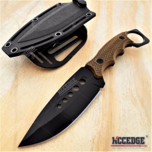 Tactical Knife Hunting Knife Survival Knife Fixed Blade Knife Razor Sharp Edge Camping Accessories Camping Gear Survival Kit Survival Gear Tactical Gear 80244 (Coyote Brown)