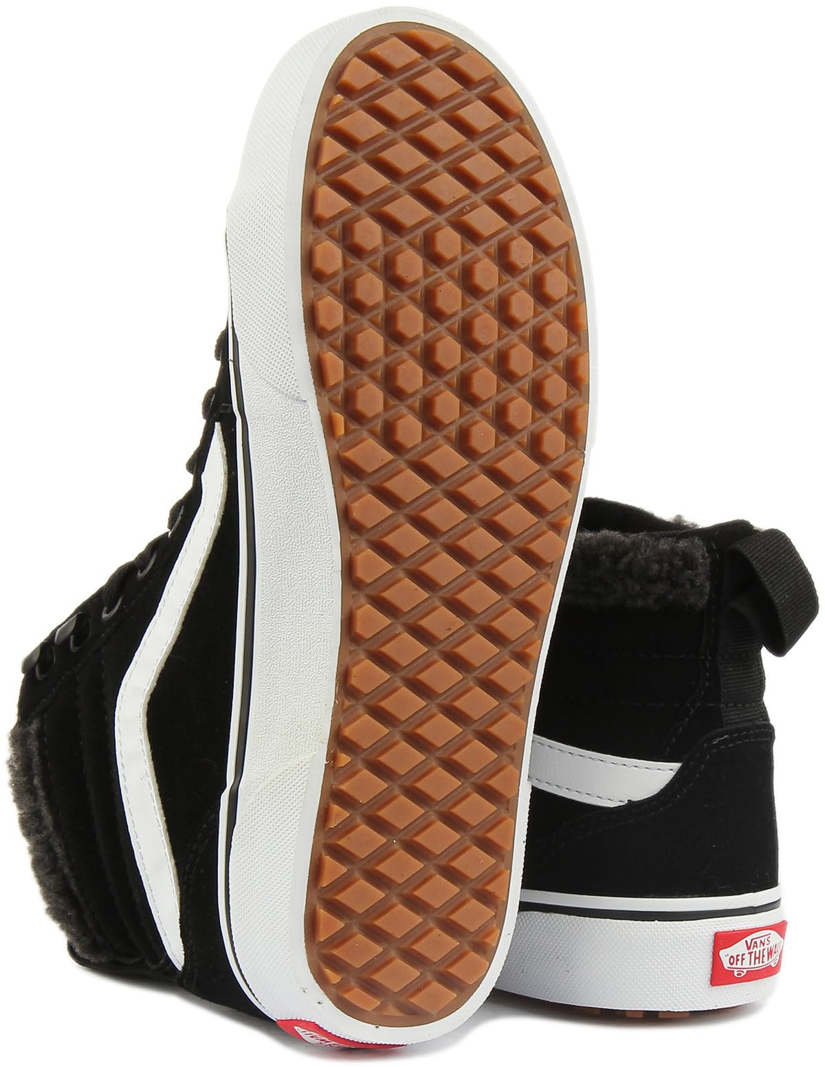 Vans Women's High-Top Sneaker, Suede Black White, 9