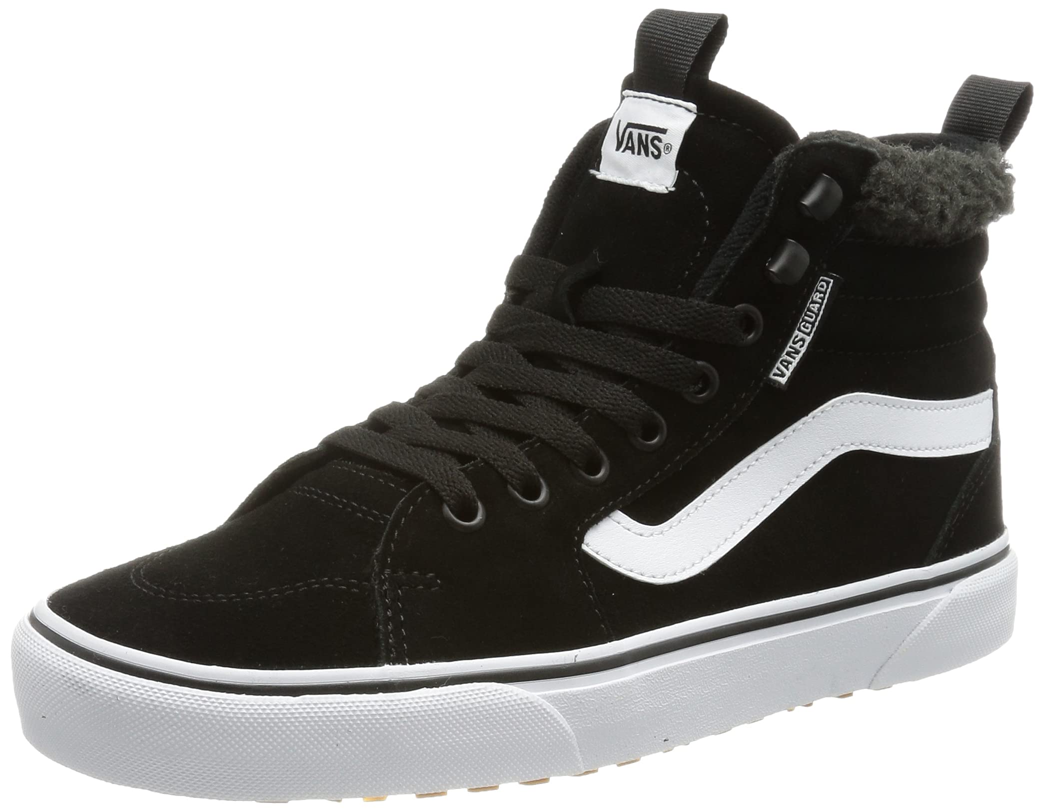 Vans Women's High-Top Sneaker, Suede Black White, 9