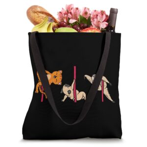 Pole Dancing Cat Dog Sloth - Funny Pole Fitness Pole Dance Tote Bag