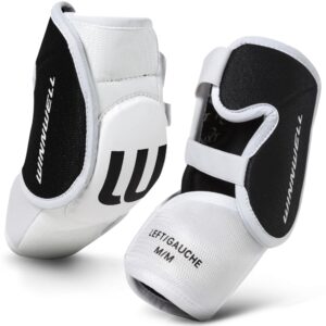 winnwell classic hockey elbow pads- protective hockey gear for youth, junior, senior players - equipment for roller, street & ice hockey (medium, senior (hard))