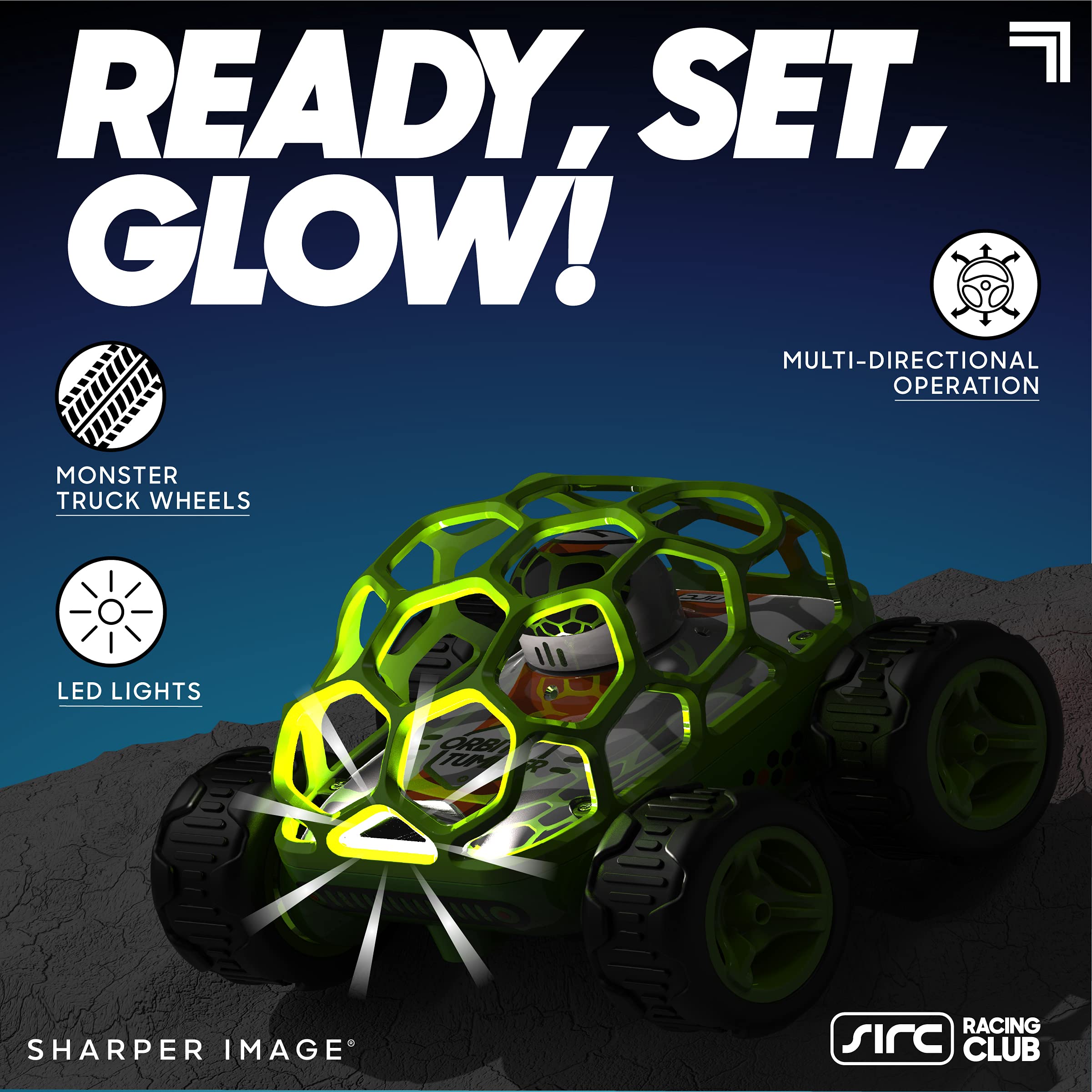 Sharper Image Orbit Tumbler, 2.4 GHz Glow-in-The-Dark All-Terrain Rover