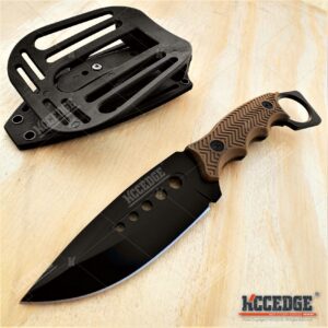 Tactical Knife Hunting Knife Survival Knife Fixed Blade Knife Razor Sharp Edge Camping Accessories Camping Gear Survival Kit Survival Gear Tactical Gear 80244 (Coyote Brown)