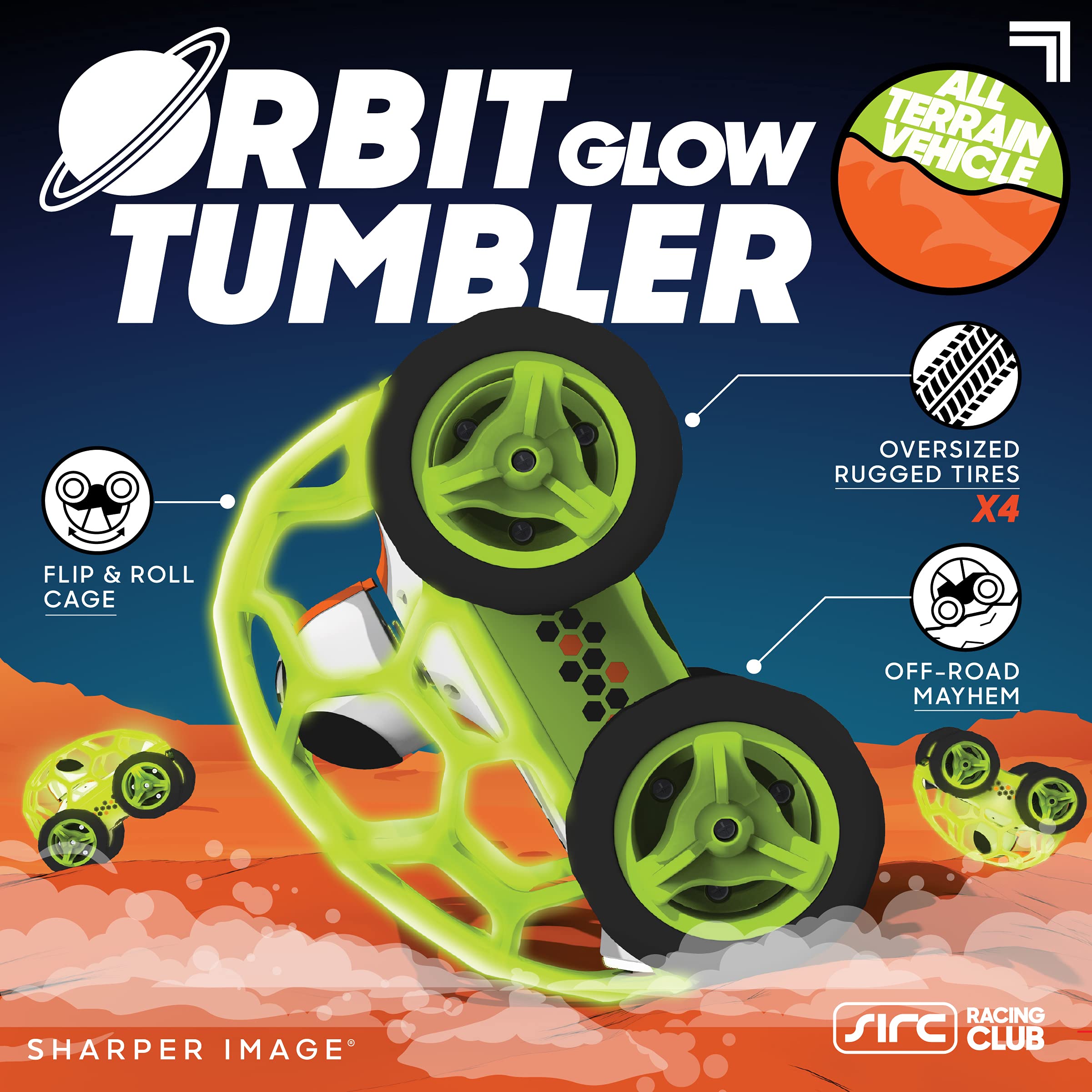 Sharper Image Orbit Tumbler, 2.4 GHz Glow-in-The-Dark All-Terrain Rover