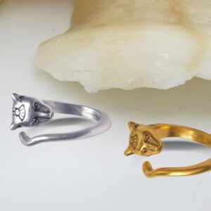 MUSEUM REPRODUCTIONS Egyptian Bastet Cat Ring - Adjustable