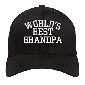 world's best grandpa baseball hat embroidered low profile soft cotton baseball cap (black)