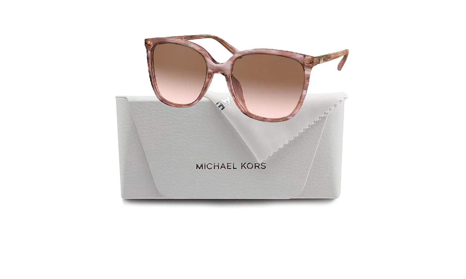 Michael Kors MK2137U 317513 57MM Rose Transparent/Brown Pink Gradient Square Sunglasses for Women+ BUNDLE With Designer iWear Eyewear Kit