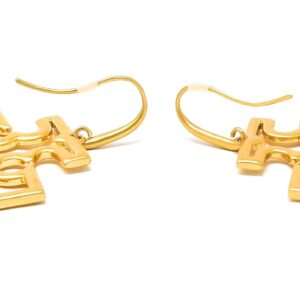 Tory Burch Womens Britten Logo Drop Earrings (Gold)