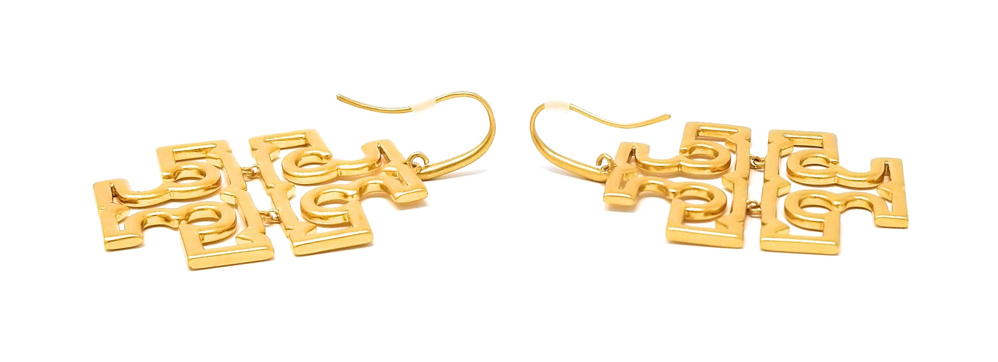 Tory Burch Womens Britten Logo Drop Earrings (Gold)